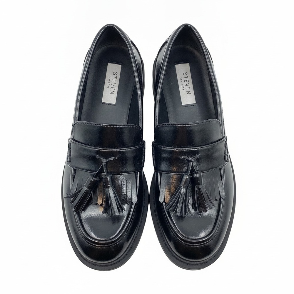 Steven New York Black Synthetic Platform Loafer | Women’s 8.5